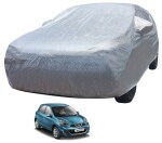 MOCKHE Car Body Cover Compatible with Nissan Micra with Mirror Pockets, Triple Stitched, Water Resistant Car Cover, Metallic Silver