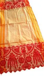 4B INTERNATIONAL_Pure Handloom Assamese Traditional Silk Gamusa|Modi Gamcha| (3 meter x 1 meter)