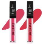 Fizzy Fern Long Lasting Matte Liquid Lipstick,Transferproof, Smudge Proof, ( 44 - Rose Radiance + 46 - cherry blossom, Each 6 ML)