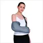 Accusure Black Grey 3 Layer Pu Bonded Arm Sling Pouch Shoulder Immobilizer Wrist Elbow Support (XL)