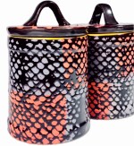 LOTUM Black Ceramic Jar 600 ml (Set of 2)