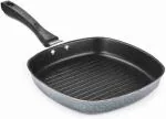 Niyara Enterprise Aluminium Non Stick Black and Grey Grill Pan 1 L