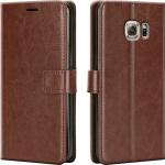 Slugabed Flip Cover Back Case for Samsung Galaxy S7 Edge | Leather Finish | Inbuilt Stand & Pockets | Wallet Style Flip Back Case Cover for Samsung Galaxy S7 Edge (Brown)