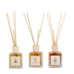 Sugandhim Reed Diffuser Champa Mogra (Jasmine) Charisma, Pack of 3, 3 x 100ml, 5 Reed Sticks In Each, Living Room, Bedroom, Office, Gifting Set, Pleasant Fragrance