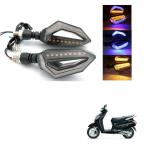 KOZDIKO 4 Pcs D Shaped Bike 9 LED Turn Signal Lights Blinker Front & Rear Side Indicator Light For Honda Activa 125