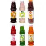 Jeni Fruit Beer+ Clear Lemon+ Golden Apple+ Rose+ Mava Malai+ Kesar Pista Sharbat & Syrup/Non-Fruit Synthetic Syrup Combo/Gift Pack/Summer Combo (700mlX6)