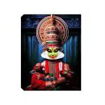 SHASWAT ART Dancing kathakali Canvas Painting with Wooden Box Frame for Living Room, Bed Room, Office, Hotels (46cm x 61cm)