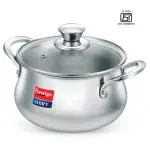 Prestige Glory Stainless Steel Cookware Handi 18 Cm /3.0 L With Glass Lid
