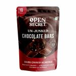 Open Secret Dark Choco Almond Toffee Chocolate, No Refined Sugar - Pack of 10