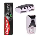 Colgate Charcoal Clean Toothpaste, Bamboo Charcoal and Mint (Black Gel) 120g+Free wall mount automatic toothpaste dispenser(2 Items in the set)