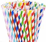Kanta 100 Pack Biodegradable Paper Straws Different Colors Straws (6mm &8inc)