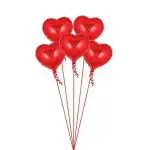 Party Midlinkerz Plastic 18 inch Red Heart Shaped Foil Balloon for Valentines Day and Wedding Decoration (Pack of 5)