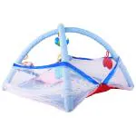 BUMTUM Baby Play Gym Bed, 0- 12 Months| Baby Bedding Set | Baby Bedding Mattress Set With Mosquito Net | Baby Bed Set For Newborn babies (Blue)