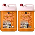 BLISS & BLUSH Dishwash Liquid 10 Liter Orange Natural, Plant Based & Eco-Friendly | Removes Tough Grease, Soft on Hands