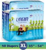 lyficare Classic Pants-Adult Diaper|XL-80Pcs|Pack of 8|Waist Size:88-137Cm|35-54Inch| Adult Diapers - XL (80 Pieces)