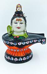 Atut Multicolor Polyvinyl Chloride Shivling With Shiva Murti, 26 Cm