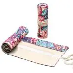 Hasthip Multicolor Fabric Canvas Pencil Wrap Case Roll Up Pouch Holder With 48 Slots