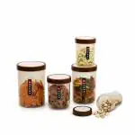 Cello Magna Brown Plastic Container 2200 ml+ 1700 ml+ 1000 ml+ 750 ml+ 500 ml (5 pcs)