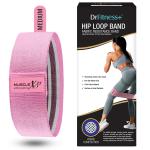 MuscleXP DrFitness+ Hip Loop Fabric Resistance Band For Women & Men, Hip Loop Band, For Added Strength, Muscle Grouth, Exercise Usable In - Home & Gym, Pink (Medium) 15-inches