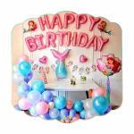 Crackles Mermaid Birthday Decorations Supplies ,Party Decorations for Girls, HBD Pack of 28 Pc