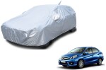 Auto Hub Waterproof Car Body Cover Compatible for Honda Amaze (Model : 2013-2017) with Mirror Pocket and Antenna Pocket and Soft Cotton Lining, Elastic Bottom, Triple Stitched, windproof, with Bag, Waterproof Silver