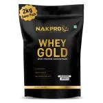 NAKPRO Gold Whey Protein Concentrate| Easy Digesting Protein Supplement Powder (2 Kg, Unflavored)