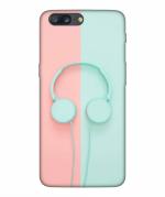 BHAI COVER Oneplus 5 , 1+5 Multicolor Polycarbonate Headphones Stylish Designer 3D Printed Mobile Phone Back Cover