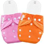Bembika Microfiber Baby Pocket Cloth Diapers With Double Gusset For Kids (Pack Of 2)