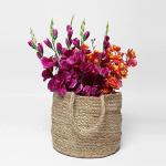 HabereIndia Jute Planters With Handles, Beige, 30*30 CM