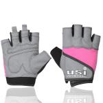 USI Universal Queen Fitness & Workout Powerlifting Gloves 733QB Small Grey/Pink