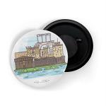 Dhcrafts White Metal Greece Printed Fridge Magnet, 5.8 Cm