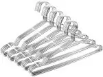 ROCKFIELD Seropy Clothes Hangers 50 Pack Coat Hangers 17.7 Inch Large Bulk Wire Hangers Non Slip Heavy Duty Clothing Hangers Metal Hangers Space Saving Thin Hangers Stainless Steel Hanger for Clothes, 17.7 Inch