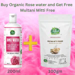 Organic & Natural Premium Rose Water/Gulab Jal 200ml+Multani Mitti 100gm Free