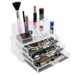 Cosmetic Makeup Jewelry Lipstick Storage Organizer Holder Box (Drawer+16 Part)