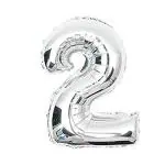 Grand Shop Silver , Foil Large Two Number Foil Balloon