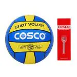 Cosco Red, Blue Faux Leather Shot Volleyball - Size 4