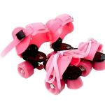 TAYLORED HOME Roller Skates for Kids Age 8-16 Years Adjustable Inline with Front Brake Sliding Pulley Strap Smooth School Sport Lightweight Skating Shoes for Unisex Beginners, Advanced Size (Pink)