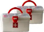 Anant Enterprise Compact First Aid Kit Medicine Organizer Box for Home Medical Storage Pack of 2 Pet First Aid Kit (2 Pieces)