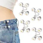 SANNIDHI 4/8 Pairs Adjustable Waist Buckle For Pants, Instant Jeans Button Pins Pant Waist Tightener Adjuster Detachable Pin Buttons For Loose Jeans, Skirts