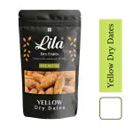 LILA DRY FRUITS Premium International Yellow Dry Dates 200 g Pouch Pack| Khajoor or Khajur Dry Fruit | Healthy & Nutritious Snack | Rich in Vitamins & Minerals | Natural Sweetener | Pila Chuara