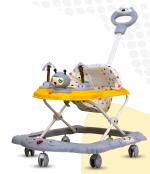 Evoshine Baby Ginger Walker - Foldable Design with Parent Handle Rod and Big Comfortable Seat Cushion for Babies 6-18 Months - Perfect Baby Toy and Walking Support for Boys and Girls