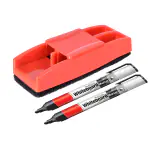Eduway Non magnetic Premium Plastic White Board Duster With 2 Marker (Multicolor)
