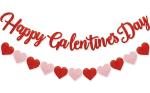 Festiko Happy GalentineS Day Glitter Banner With Hearts Garland Valentines Decorations Girls Party Favors Celebrating Theme Decor Galentines Photo Booth Props