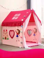 OSANA Children Boy Girls Portable Castle Playhouse | Medium Size Light Weight Kids Polyester Play Tent House for 3-13 Year Old Kids Girls and Boys Queen Pink