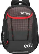 Safari Expand 2, 48 Litres Water Resistant Expandable Overnighter Laptop Backpack with Rain Cover, Polyester Bag for Men and Women, Spacious Bag for School/College/Office/Work/Travel, Black