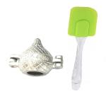 Urban buy Aluminium Gujiya Mould With Silicon Basting Big Spatula Only and Multicolour, Pack of 2