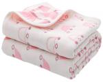 SYGA 110 cm Baby Swaddle Blankets 6 Layer Muslin Swaddle Wrap 100% Cotton - CrownPink