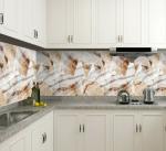 JAAMSO ROYALS White and Brown Marbel DesignVinyl Oil Proof Rust Proof Kitchen Wallpaper (200 CM X 60 CM )