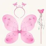 SPECIALYOU.IN Pink Butterfly Wings for Girls, Fairy wings with Headband for Baby girl & Magic wand, Birthday Props for girls, photoshoot props for girl - 1 set