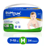 Bumtum Diaper Pants Medium (M) Size - 34 Diapers |Pack of 1 |Super Soft with Leakage Protection